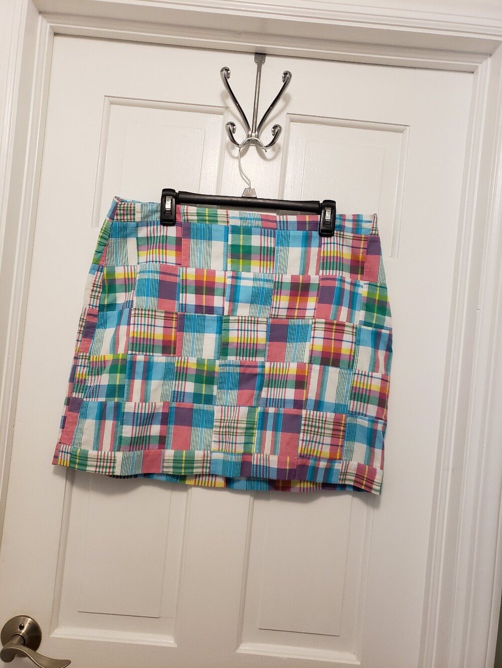 NWT Talbots Madras 100% Cotton Skirt Size 14, Retail $89.50, Preppy Fun